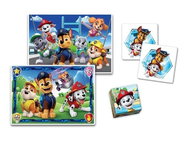 Clementoni Edukit 4 in 1 - PAW Patrol - minnespill, puslespill - 9 deler