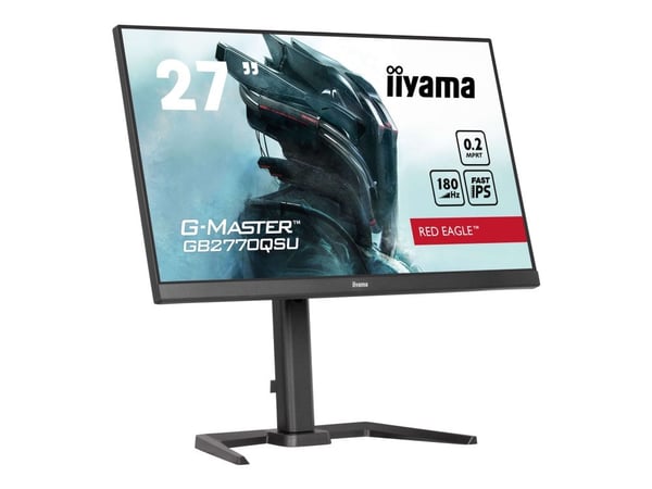 iiyama G-MASTER Red Eagle GB2770QSU-B6 - LED-skjerm - gaming - 27" - 2560 x 1440 WQHD @ 180 Hz - Fast IPS - 400 cd/m² - 1200:1 - 0.2 ms - HDMI, Dis...