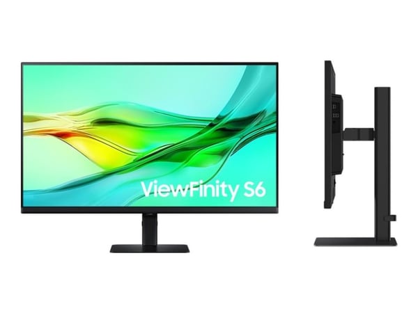 Samsung ViewFinity S6 S32D600UAU - LED-skjerm - USB - 32" - 2560 x 1440 QHD @ 100 Hz - IPS - 350 cd/m² - 1000:1 - HDR10 - 5 ms - HDMI, DisplayPort,...
