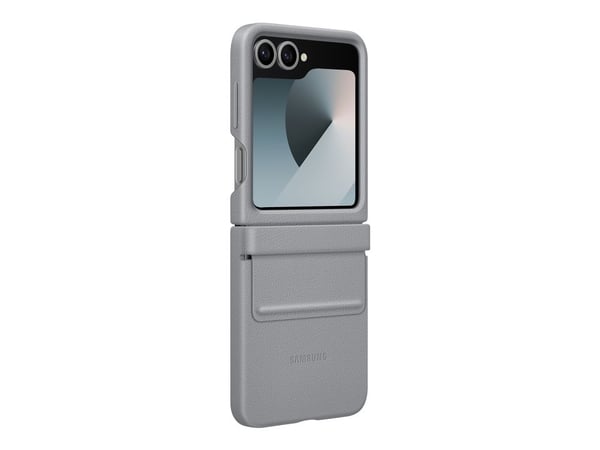 Samsung EF-VF741 - Bagsidecover til mobiltelefon - læder mønster - grå - for Galaxy Z Fold6