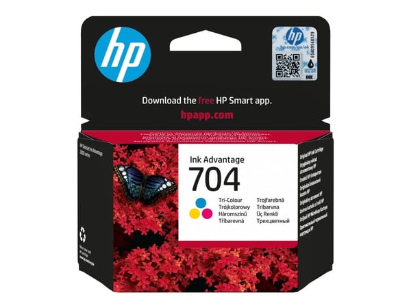 HP 704 - Väri (syaani, magenta, keltainen) - alkuperäinen - Ink Advantage - värikasetti - Deskjet Ink Advantage 2060 K110a -laitteeseen