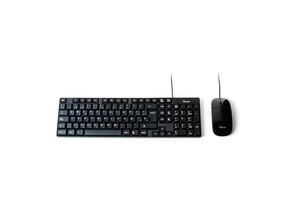 L-Link LL-KB-816-COMBO, Full-size (100%), Koblet med ledninger (ikke trådløs), USB, Membrannøkkelbryter, Sort, Mus inkludert