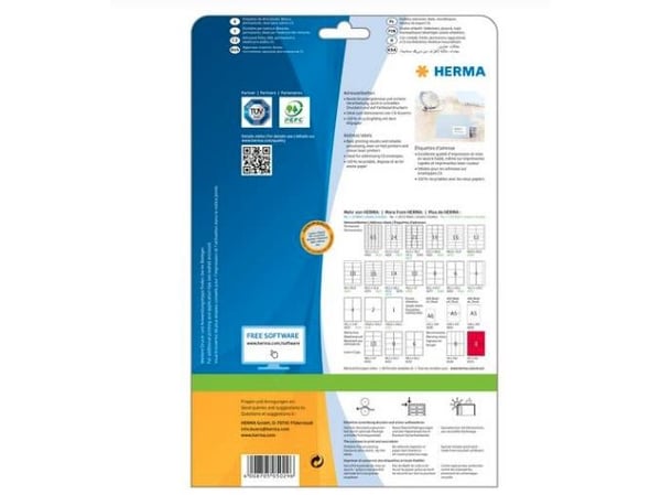 HERMA 4008705005029, Hvit, Papir, Laser/Blekkskriver, Matt, Permanent, Avrundet rektangel