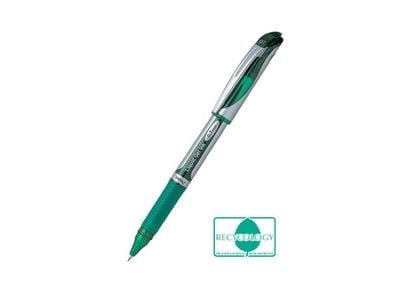Pentel EnerGel, Gelépenn med hette, Grønn, Grønn, Sølv, Rund, Ambidekstriøs, 0,7 mm