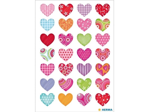 HERMA Colourful hearts, Paperi, Monivärinen, Kiinteä, Love, Ystävänpäivä, Poika/tyttö