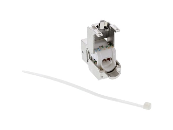 InLine 76202S, litteä, harmaa, RJ-45, naaras, 10GBase-T, 22/26