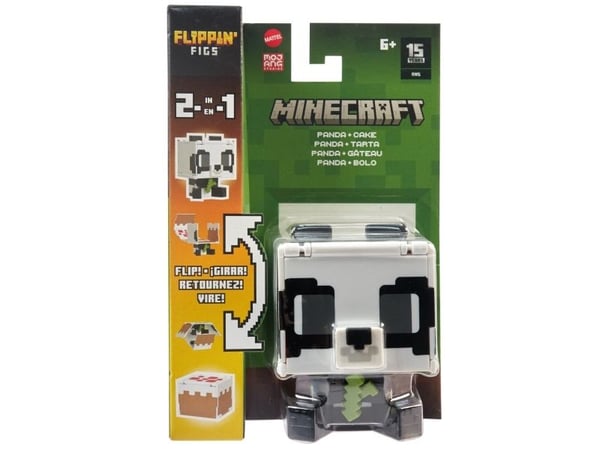 Minecraft FLIPPIN'' FIGS Panda + Cake, 6 år, Flerfarget, Plast