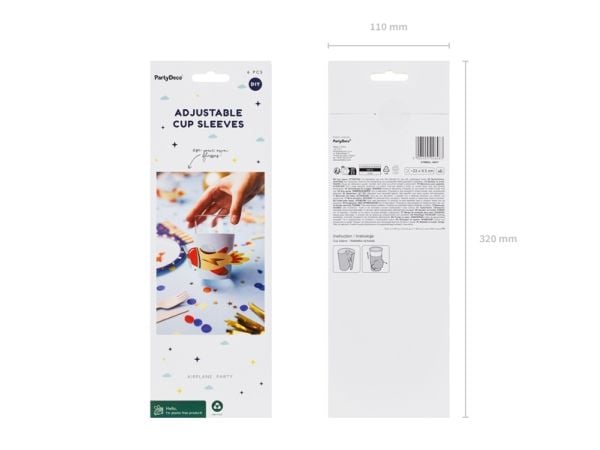 PartyDeco NKP1, Flerfarget, 230 mm, 95 mm, 6 stykker