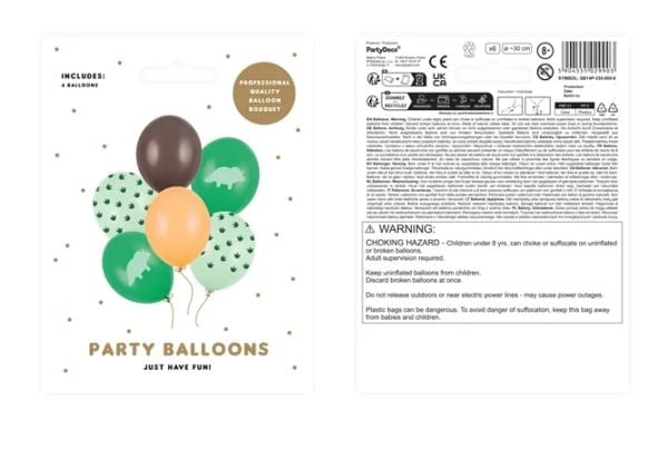 PartyDeco SB14P-335-000-6, Lekeballong, Latex, Assorterte farger, Bilde, Party (selskap), Universell