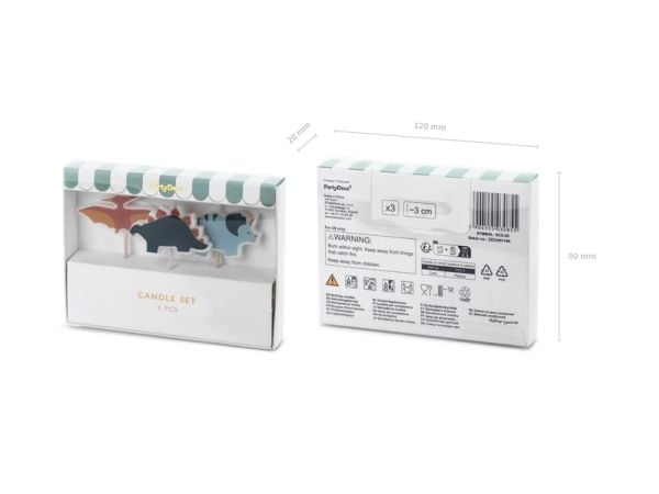 PartyDeco SCS-20, Stearinlys, Flerfarget, 3 stk