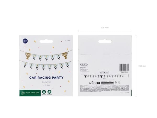 PartyDeco GRL109, Garland, Papir, Flerfarget, Bilde, Universal, 130 mm