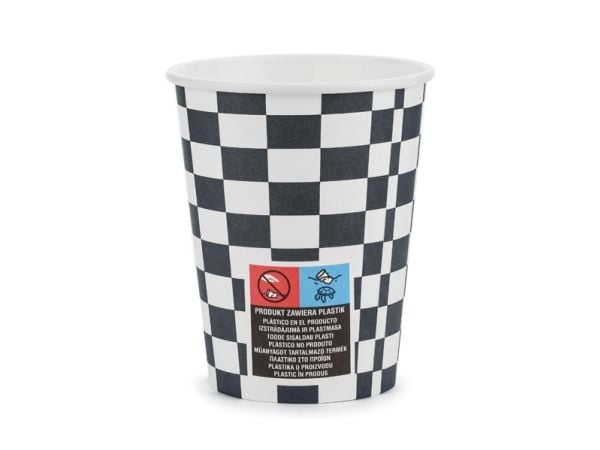 PartyDeco KPP74-EU1, 220 ml, Papir, Sort, Hvit, 7,5 cm, 75 mm, 115 mm