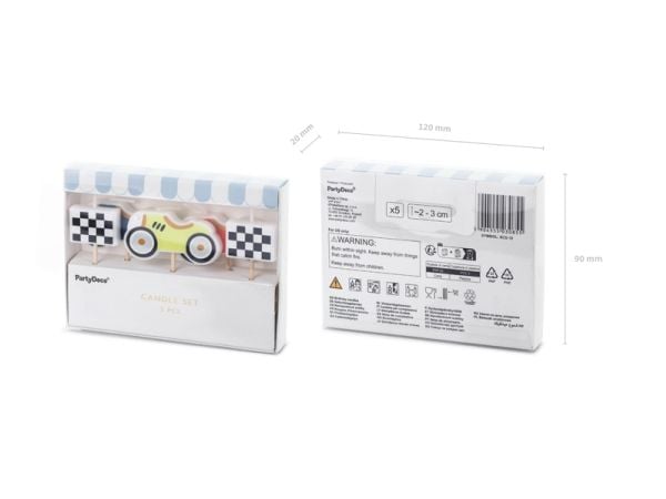 PartyDeco SCS-18, Stearinlys, Flerfarget, 5 stk