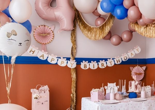 PartyDeco FB228, Lekeballong, Folie, Beige, Rosa, Gult, Bilde, Bursdag, Universell