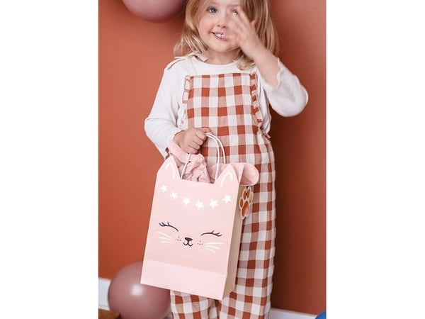 PartyDeco TNP34, Gavepapirbag, Sort, Gull, Rosa, Bilde, Julaften, Hvit, 1 stykker