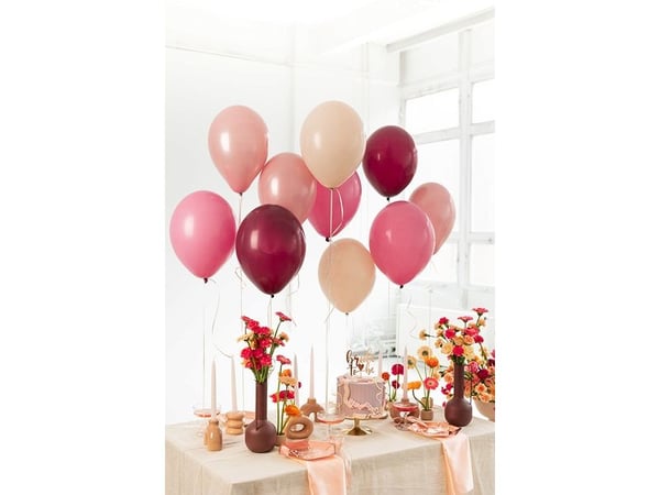 PartyDeco ZBL2, Lekeballong, Latex, Rød, Hvit, Bilde, Bursdag, Universell