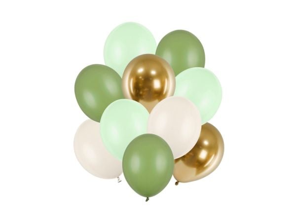 PartyDeco ZBL4, Lekeballong, Latex, Gull, Grønn, Lysegrønn, Hvit, Bilde, Bursdag, Universell PartyDeco ZBL4, Lekeballong, Latex, Gull, Grønn, Lysegrønn, Hvit, Bilde, Bursdag, Universell