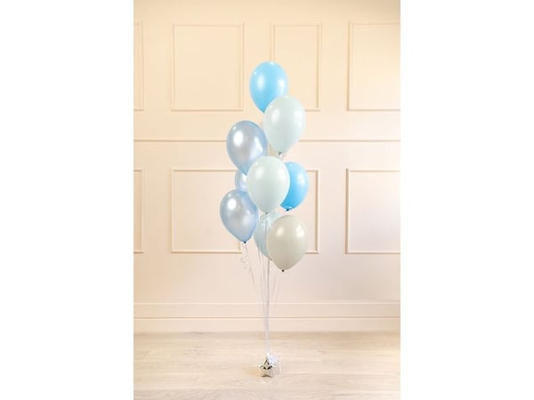 PartyDeco ZBL5, Lekeballong, Latex, Beige, Blå, Lyseblå, Hvit, Bilde, Bursdag, Universell