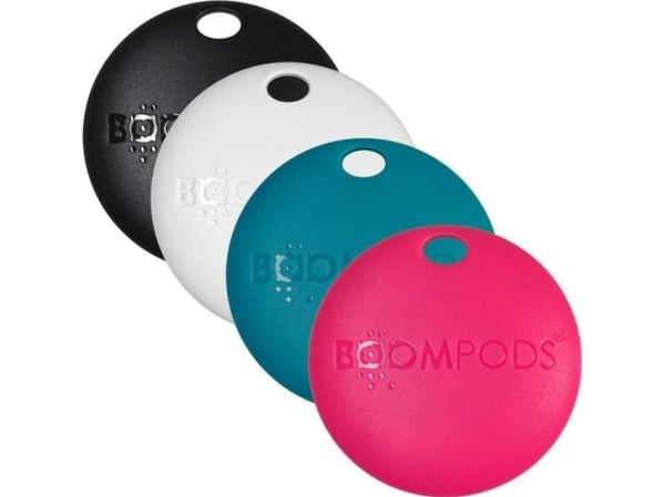 Boompods Boomtag, Kohde, Etsin, musta, Sininen, Vaaleanpunainen, Valkoinen, Vedenkestävä, IPX5, Find My