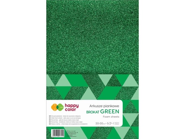 A4 gröna glitter-skumark 5 st HAPPY COLOR