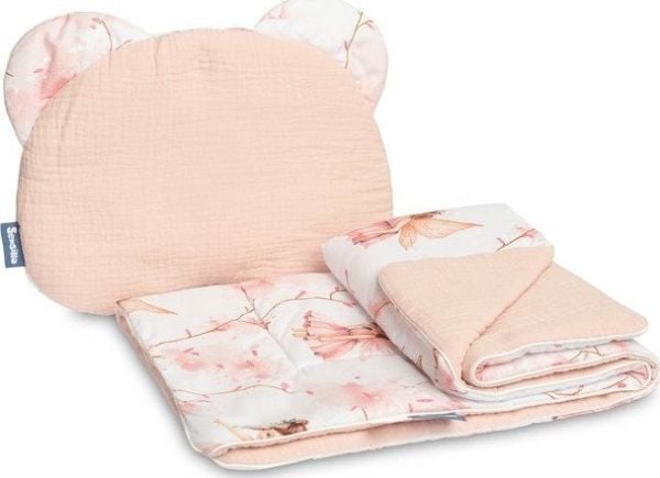 Sensillo komplett muslin-sett til barnevogn - wrózki rosa