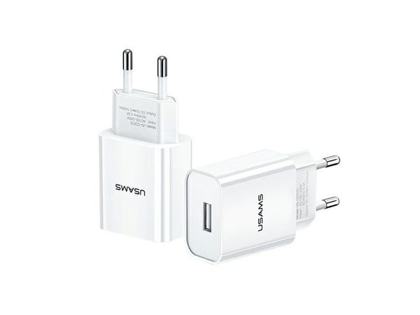 USAMS laddare USAMS Load. network. 1xUSB T18 2.1A vit (endast laddhuvud) Fast Charging CC075TC01