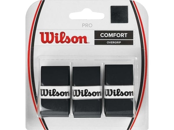 Wilson WRZ4014BK, Grepplinda, Badminton, Tennis, Svart, Monokromatiskt, 0,6 mm, 3 styck
