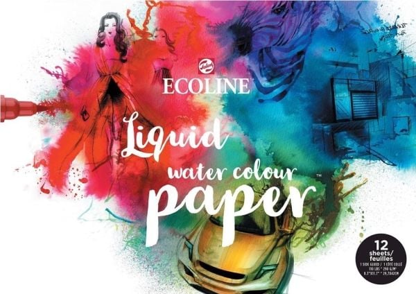 Ecoline akvarellpapper block | 29,7 x 42 cm (A3), 290 g/m², 12 ark