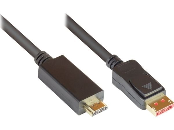 Alcasa DP14-HDMI1, 1 m, DisplayPort, HDMI, Hankjønn, Hankjønn, Rett
