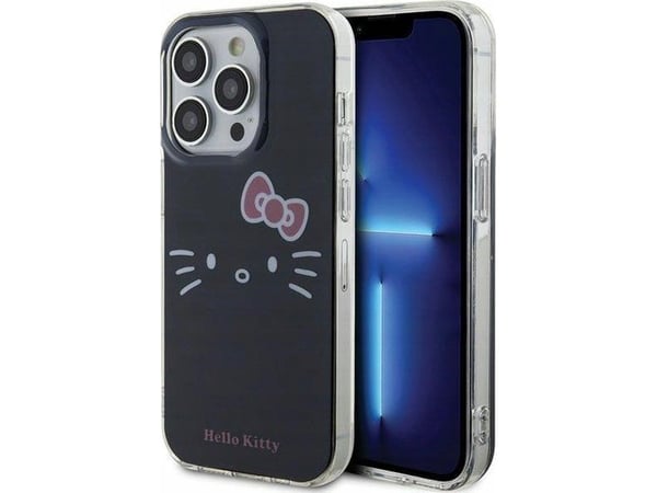 Apple iPhone 14 Pro Hello Kitty dėklas IML Kitty Face (HKHCP14LHKHLK) juodos spalvos