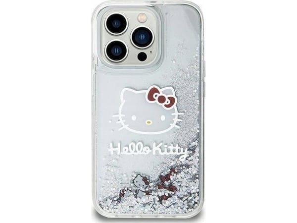 Hello Kitty hardcase til iPhone 11/XR 6,1" silver/silver (flytende glitter charms, kattens hode) HKHCN61LIKHET