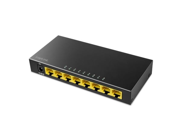 LogiLink Switch 8 Port GB Ethernet 8x10/100/1000 RJ45 Desktop schwarz - Switch - 8-Port
