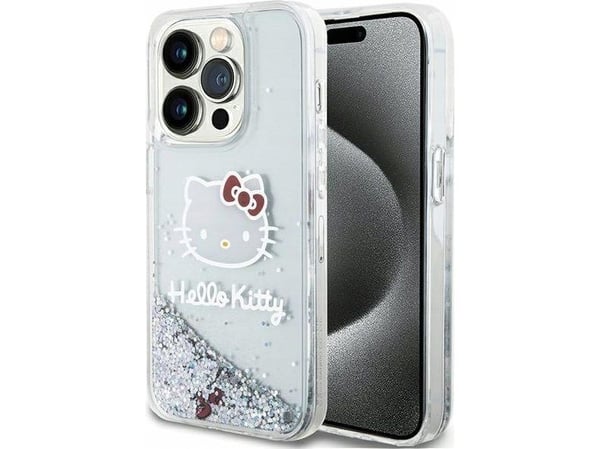 "Hello Kitty Nestemäinen kiiltävä galvanointi Head Logo asia iPhone 13 Pro, läpinäkyvä"