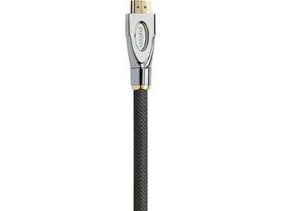 Nopea HDMI®-liitäntäkaapeli Ethernetillä 4K2K / UHD, ACTIVE (Redmere-piirisarja), kullatut koskettimet, OFC, musta nylonpunos, 10 m, PYTHON® Seri (...