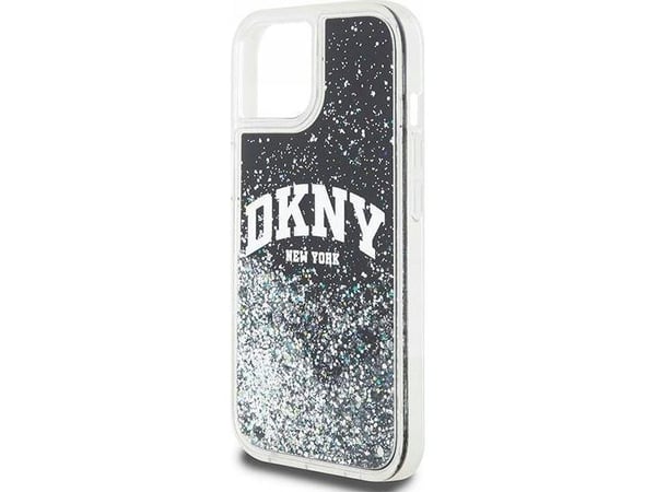 DKNY-fodral till IPHONE 12 / 12 Pro DKHCP12MLBNAEK (DKNY HC Liquid Glitters W/Arch Logo) svart