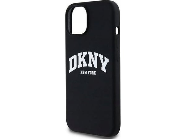 DKNY Liquid Silicone White tryckt logga MagSafe mobilskal till iPhone 11 (czarny)