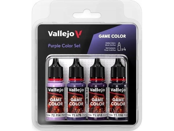 Vallejo 72.382 Game Color Purple Color Set 4 x 18 ml
