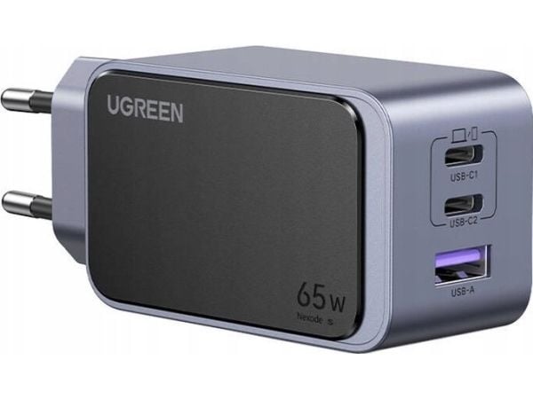 Ugreen Laturi UGREEN Nexode Air 65W USB-A, 2xUSB-C harmaa