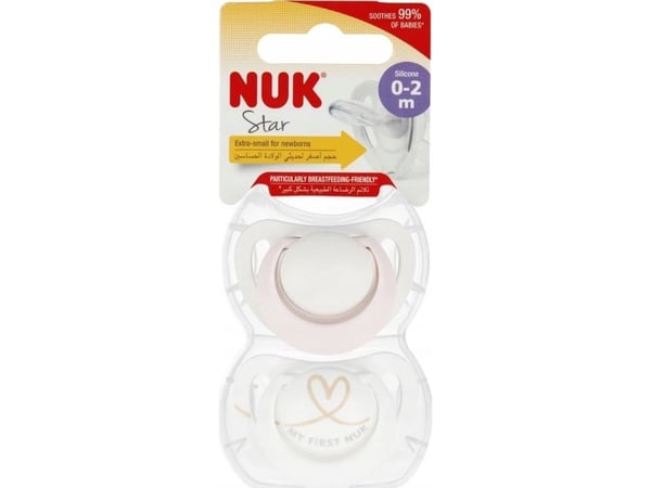 NUK NUK smok USP 2EL 0-2M STAR rosa 1/6 (BI10730690)