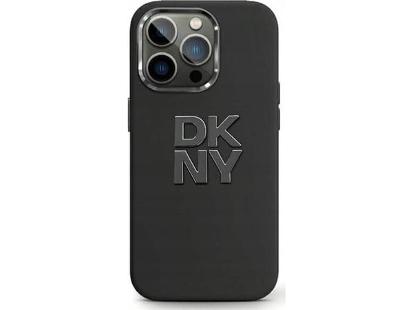 DKNY veske for IPHONE 15 DKHCP15SSMCBSK (DKNY HC Silikon med stabel metalllogo) Svart