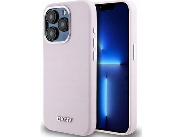 DKNY Liquid Silicone Small Metal Logo MagSafe - skal iPhone 14 Pro (rosa)