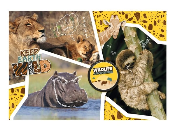 Clementoni SuperColor National Geographic Kids - Adventure wildlife - puslespill - 104 deler