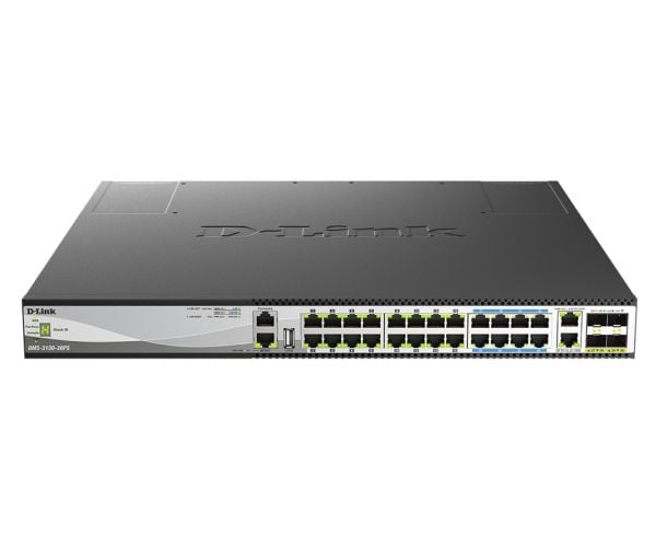 D-Link DMS-3130-30PS - Switch - multi-gigabit - L3 - Styrt - 16 x 100/1000/2.5G (PoE+) + 8 x 100/1000/2.5G/5G (PoE++) + 2 x 100/1000/2.5G/5G/10GBas...