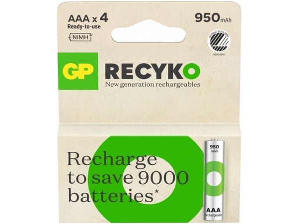 GP Paristot B21114, AAA, nikkeli-metallihydridi (NiMH), 1,2 V, 4 kpl, 950 mAh, vihreä