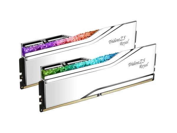 G.Skill Trident Z5 Royal - DDR5 - sett - 96 GB: 2 x 48 GB - DIMM 288-pin - 6400 MT/s / PC5-51200 - CL32 - 1.35 V - ikke-bufret - on-die ECC - sølv