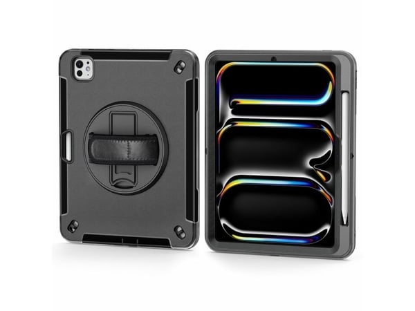 4smarts GRIP - Beskyttelsesboks for nettbrett - robust - polykarbonat, termoplast-polyuretan (TPU), gummi - svart - for Apple 11-inch iPad Pro (M4)