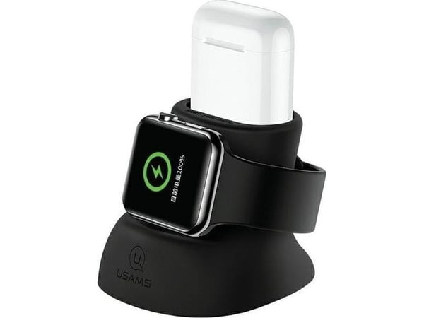USAMS silikonställ 2-i-1 för laddning av Apple Watch och AirPods svart/black ZJ51ZJ01 (US-ZJ051) USAMS silikonställ 2-i-1 för laddning av Apple Watch och AirPods svart/black ZJ51ZJ01 (US-ZJ051)