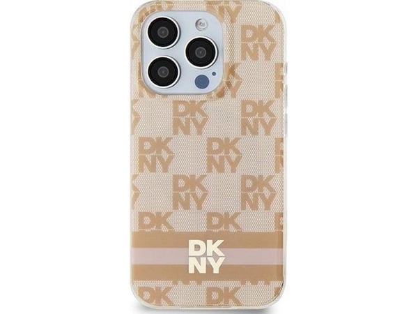 DKNY DKHMN61HCPTSP iPhone 11 / XR 6,1" rosa hårdskal IML rutigt mönster & tryckta ränder MagSafe