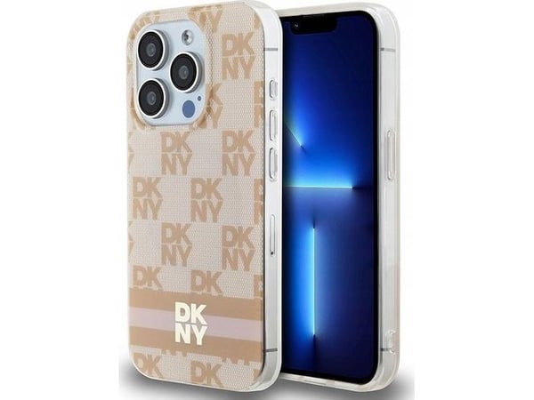 DKNY DKHMP13XHCPTSP iPhone 13 Pro Max 6,7" rosa hårdskal IML rutigt mono-mönster & tryckta ränder MagSafe