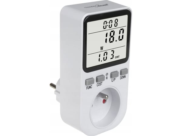 GreenBlue energimätare GB364 E, wattmätare, typ E, 220–240V AC 50Hz, max 16A, IP20, inbyggt batteri
